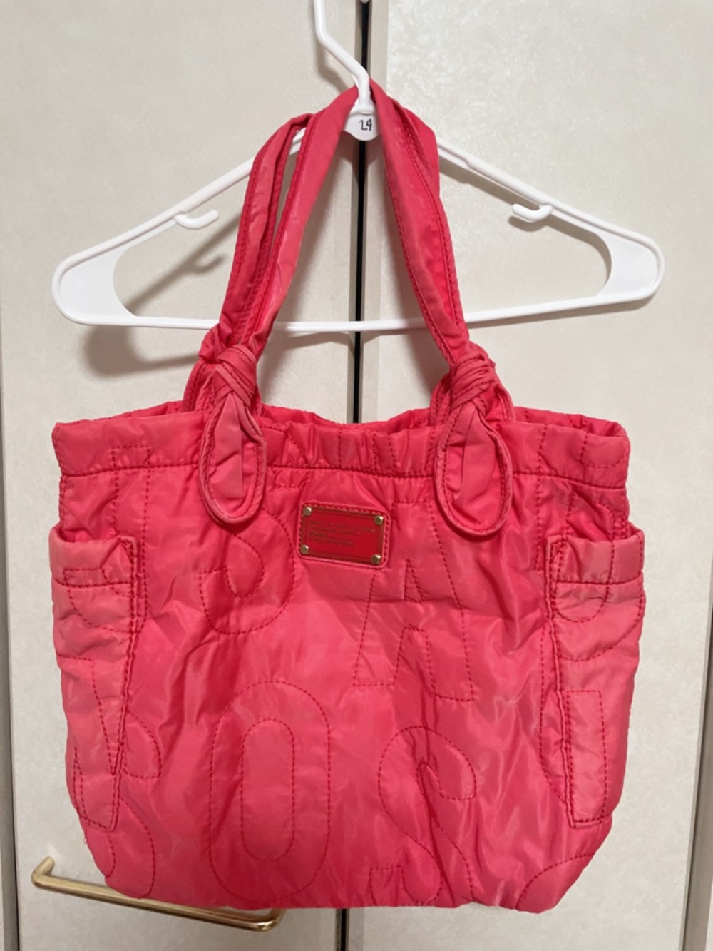 Marc Jacobs Quilted Pink Tote with Knotted Straps